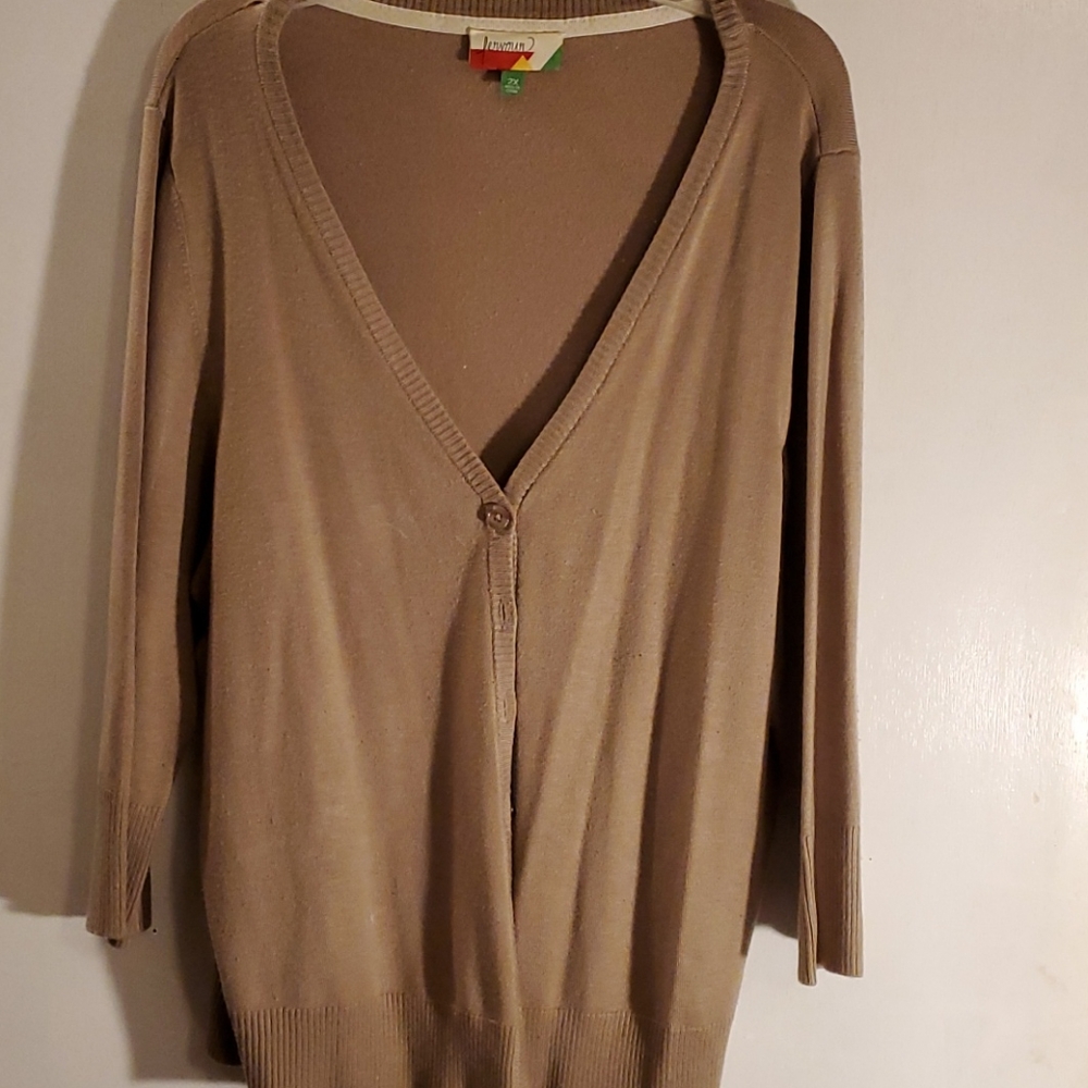 3/4 sleeve Modcloth sweater taupe/beige